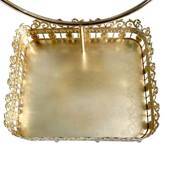 WHITE BARN Elegant Gold Vanity Mirror with Tray - Picture 6 of 7